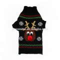 Aliexpress hot selling pet clothes wholesale red nose deer fashion Christmas pet dog sweater